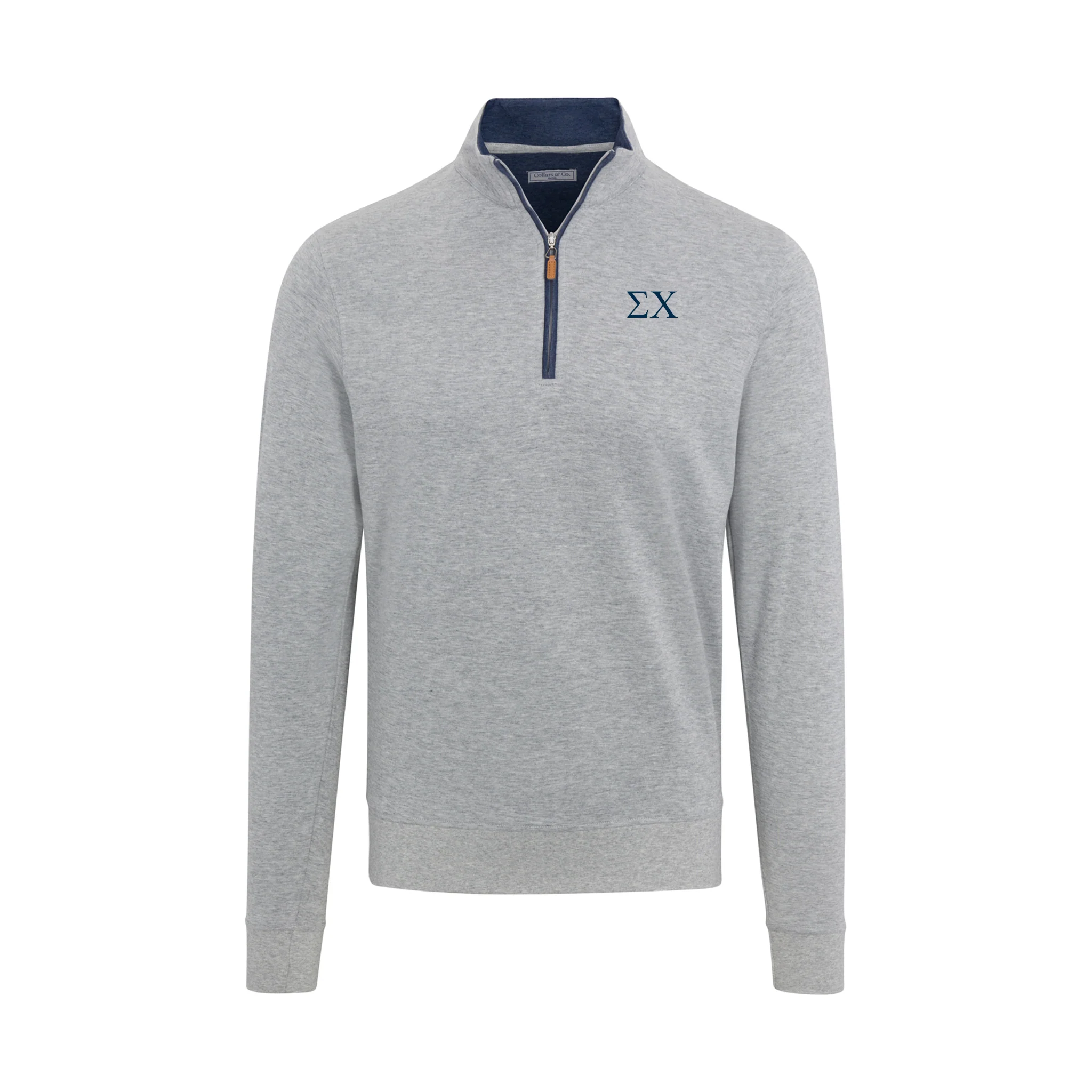 Sigma Chi Light Grey Heather Cloud Cotton Quarter Zip Pullover