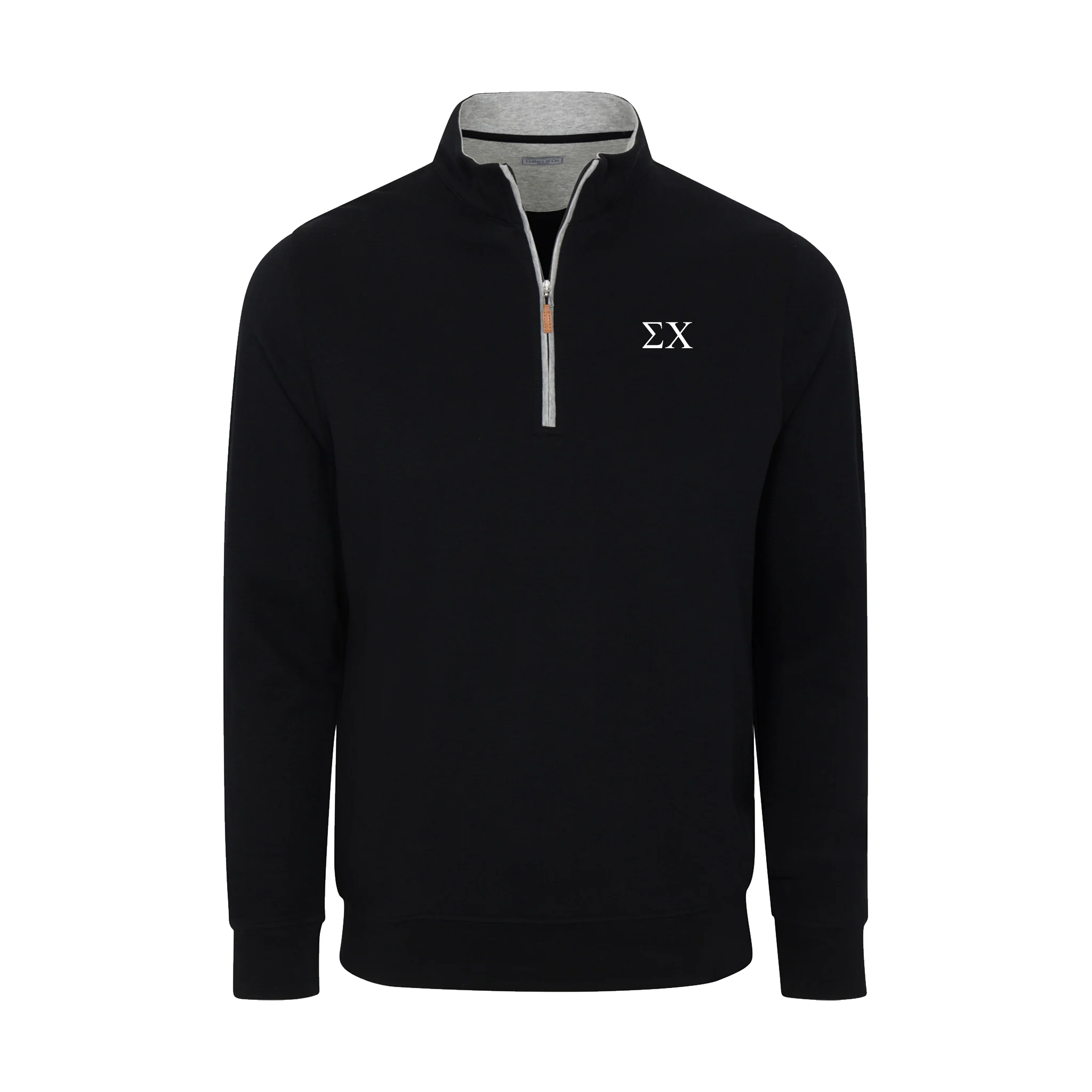 Sigma Chi Black Heather Cloud Cotton Quarter Zip Pullover