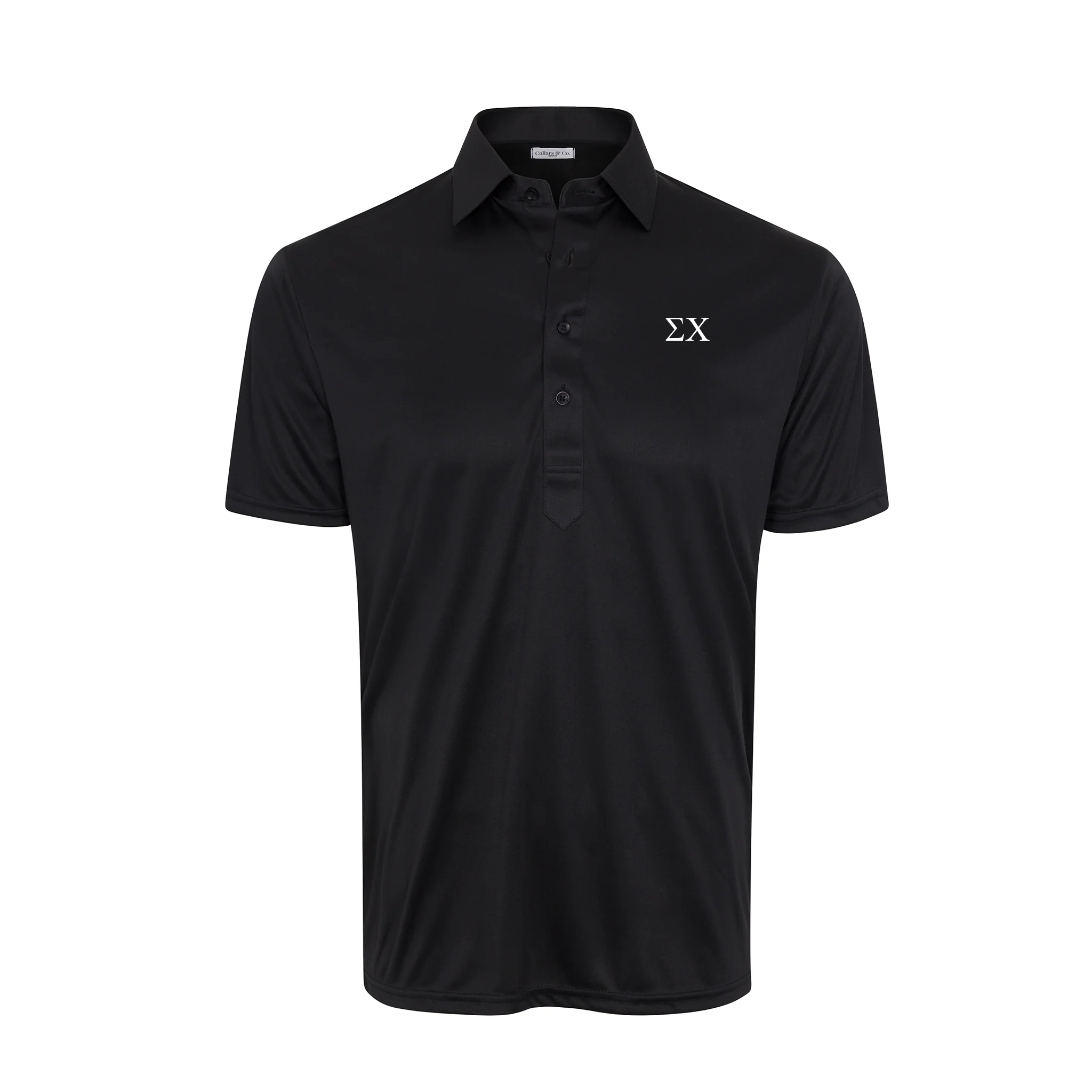 Sigma Chi Semi-Spread Collar Polo Black