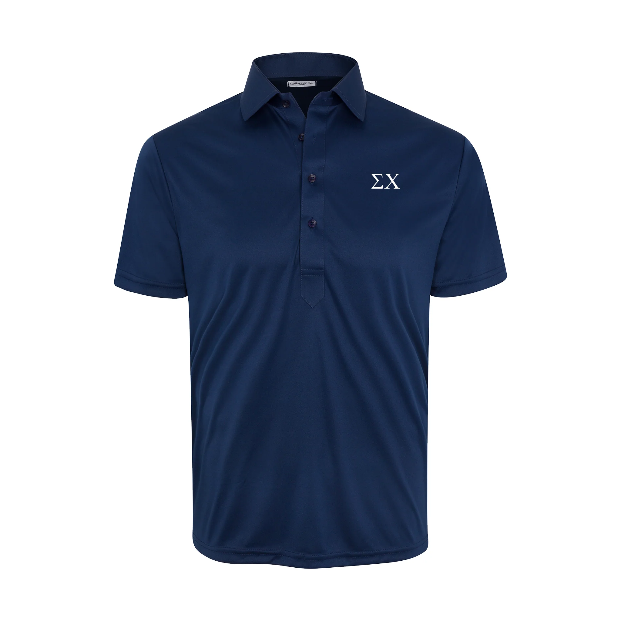 Sigma Chi Semi-Spread Collar Polo Navy