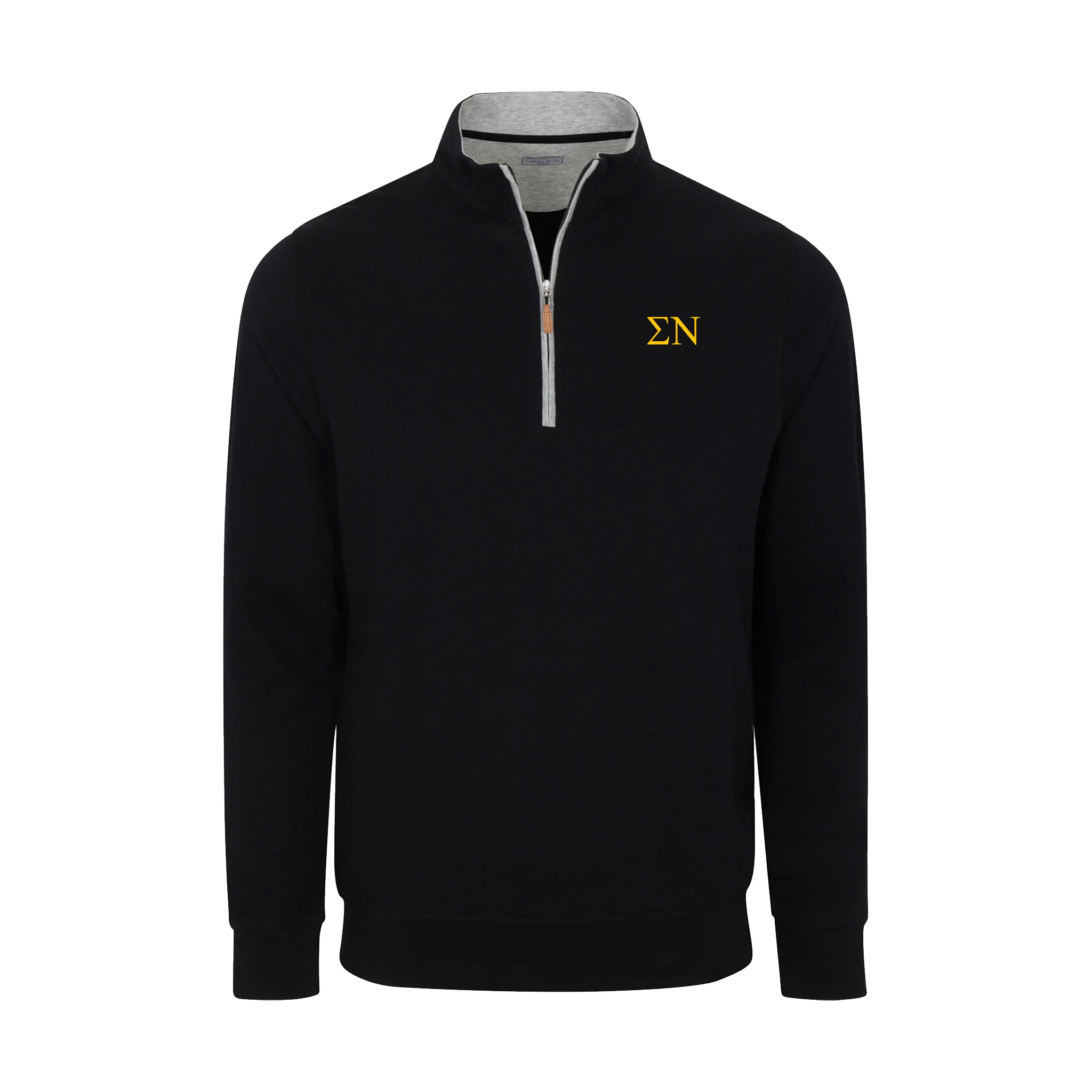 Sigma Nu Black Heather Cloud Cotton Quarter Zip Pullover