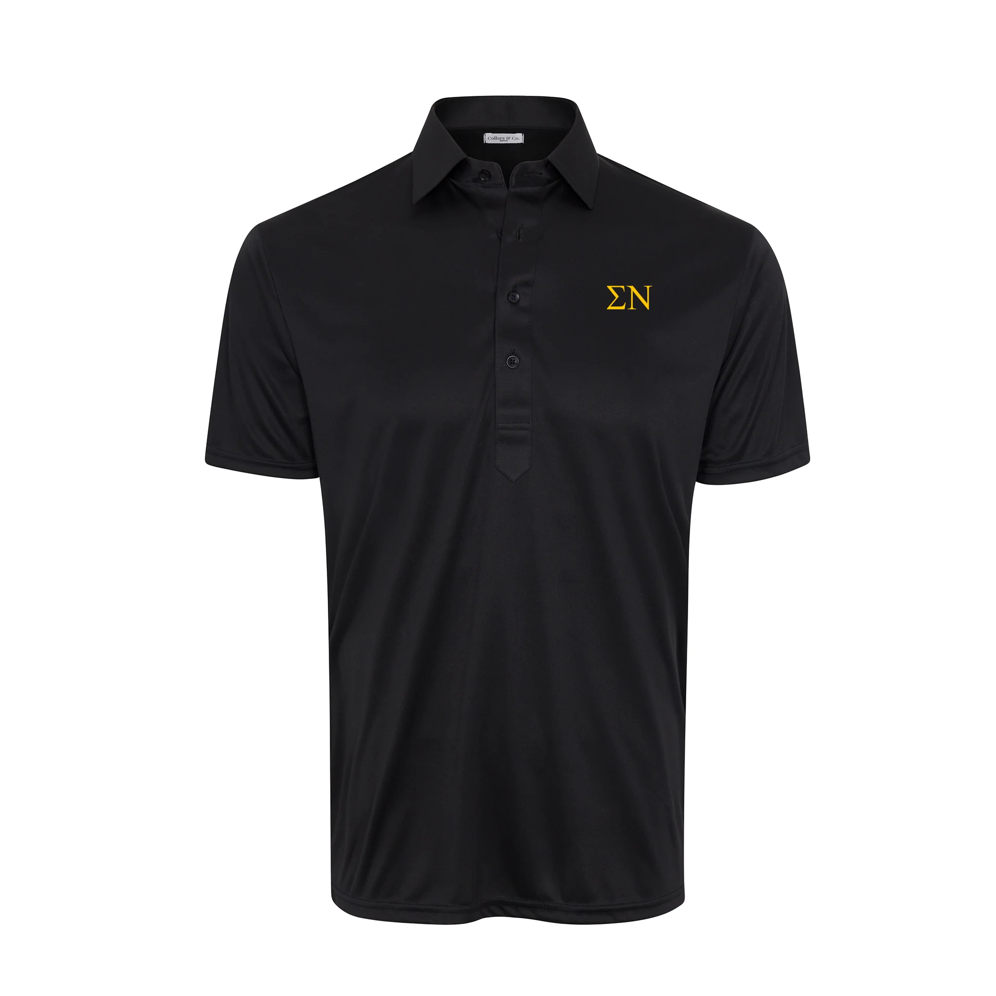 Sigma Nu Semi-Spread Collar Polo Black