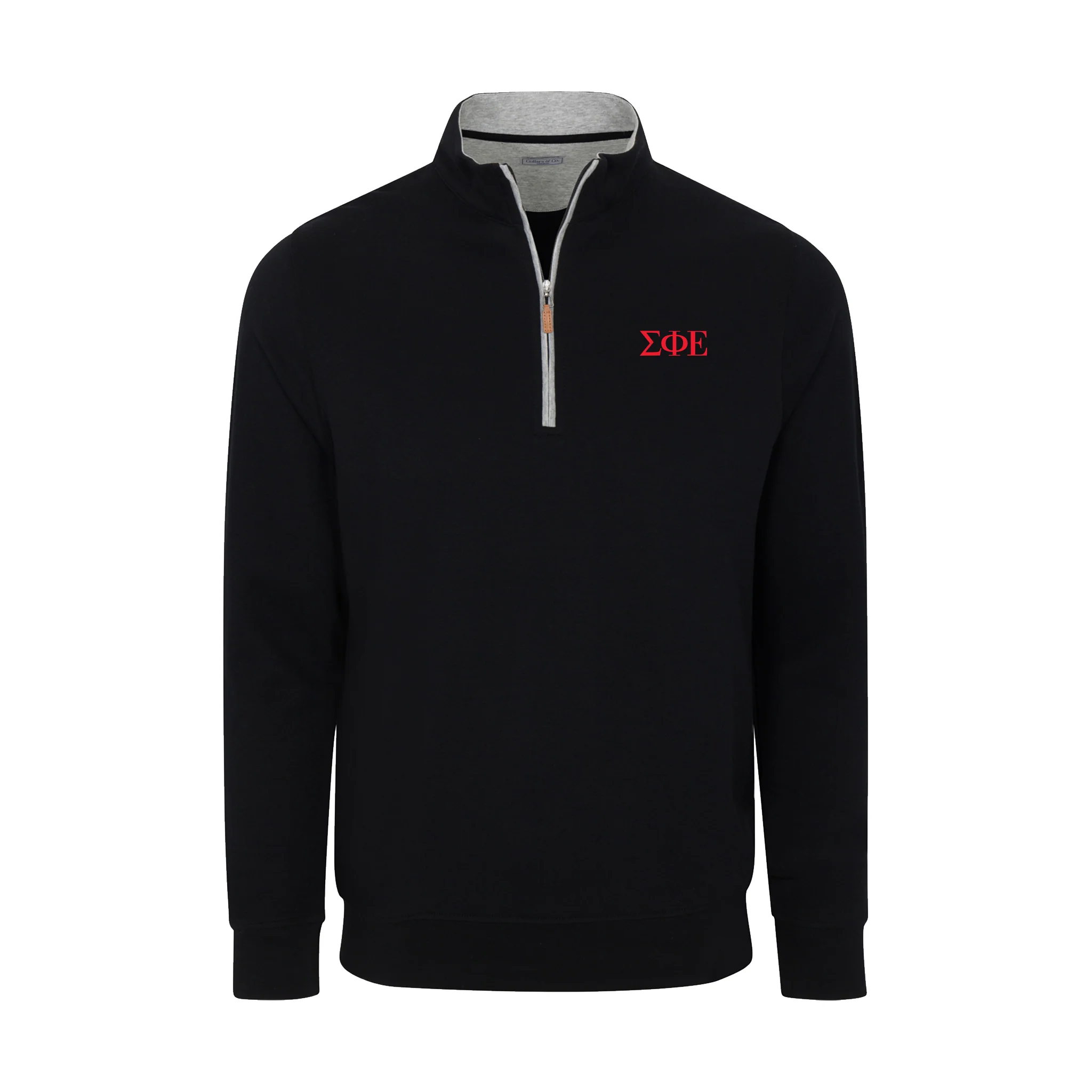 Sigma Phi Epsilon Black Heather Cloud Cotton Quarter Zip Pullover
