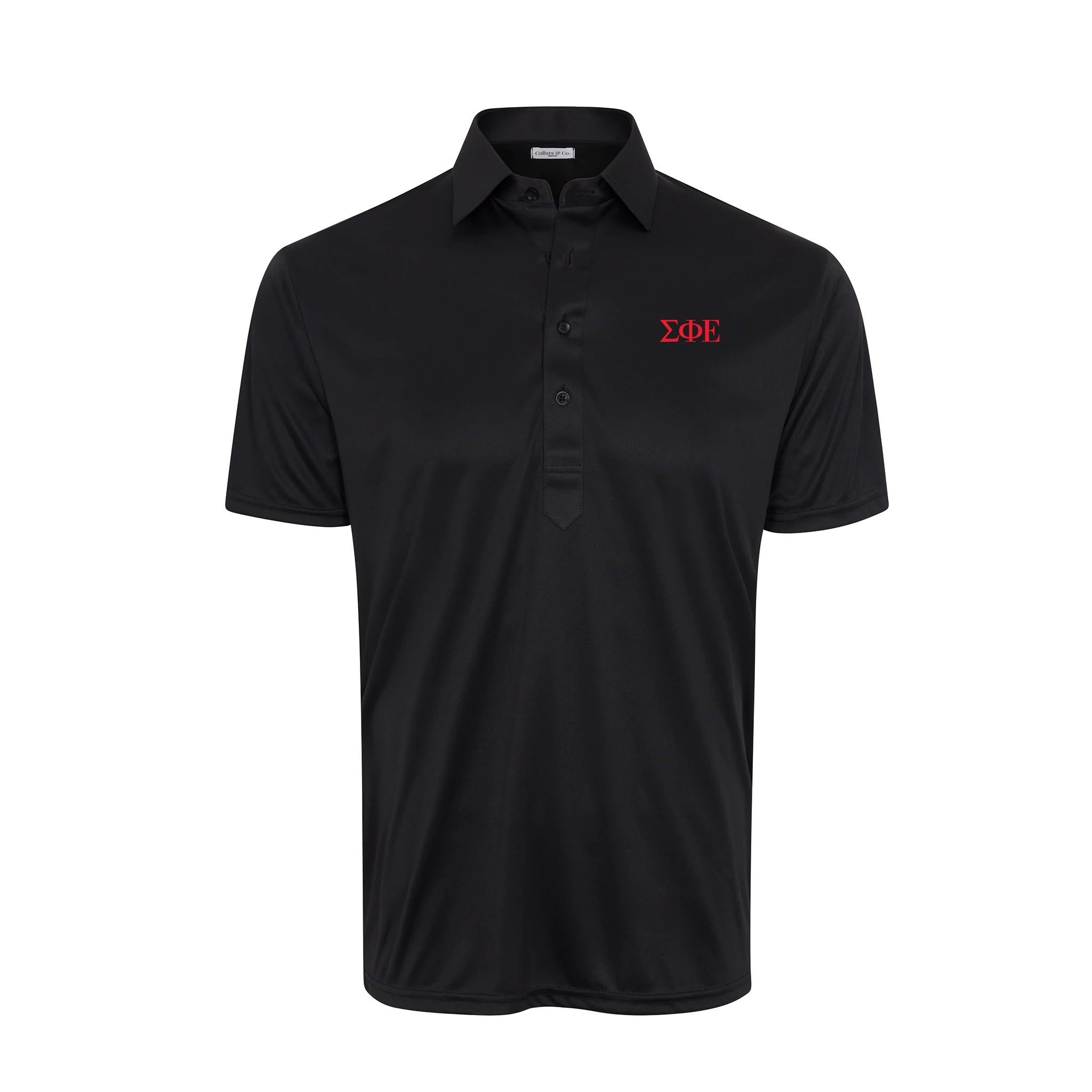 Sigma Phi Epsilon Semi-Spread Collar Polo Black