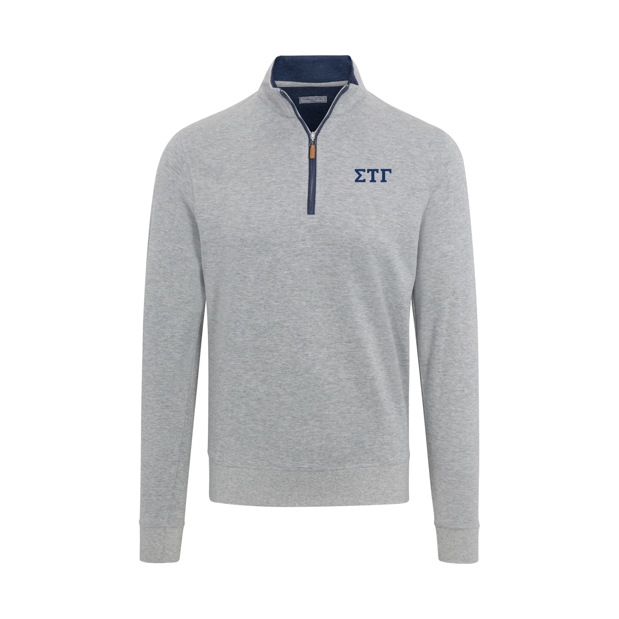 Sigma Tau Gamma Light Grey Heather Cloud Cotton Quarter Zip Pullover