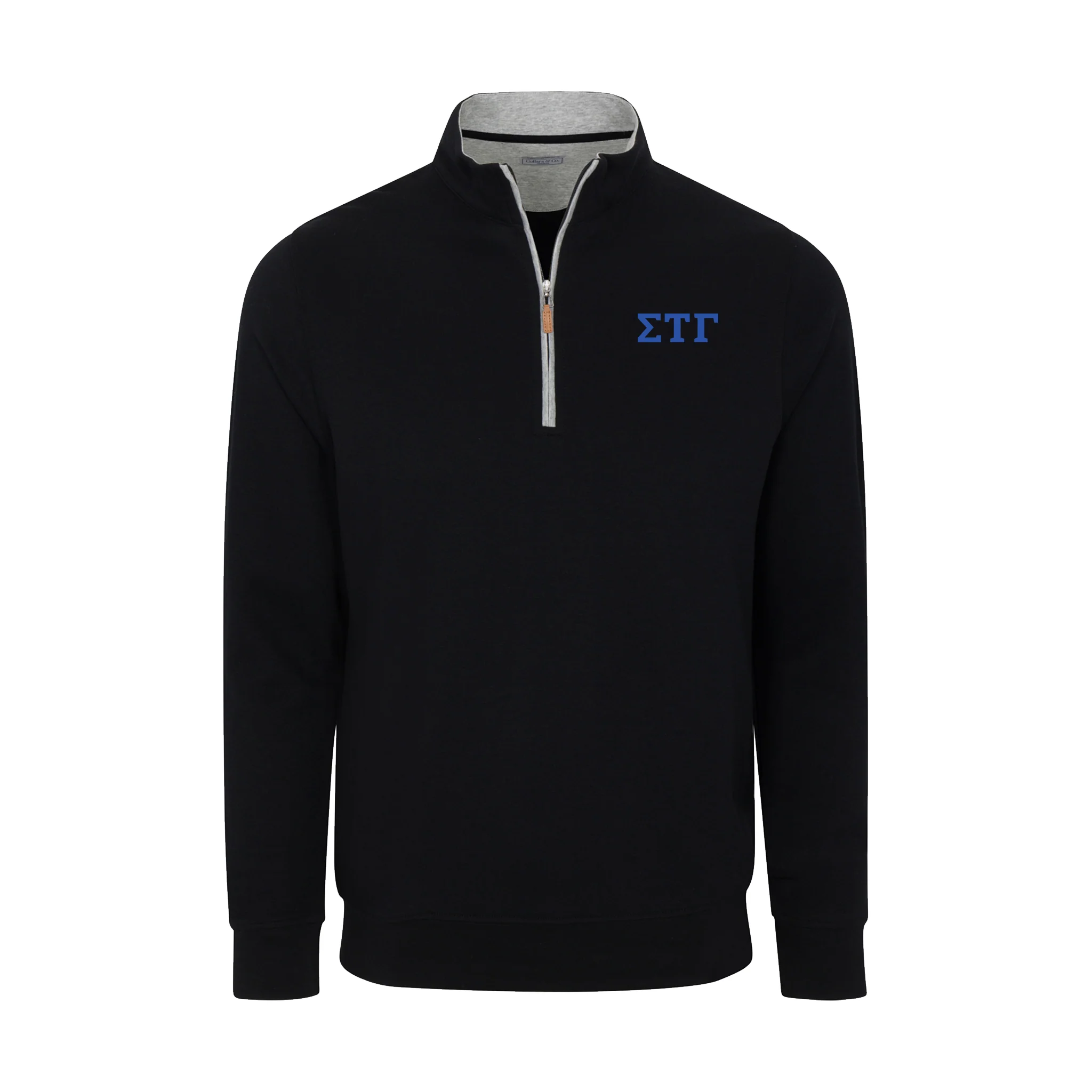 Sigma Tau Gamma Black Heather Cloud Cotton Quarter Zip Pullover