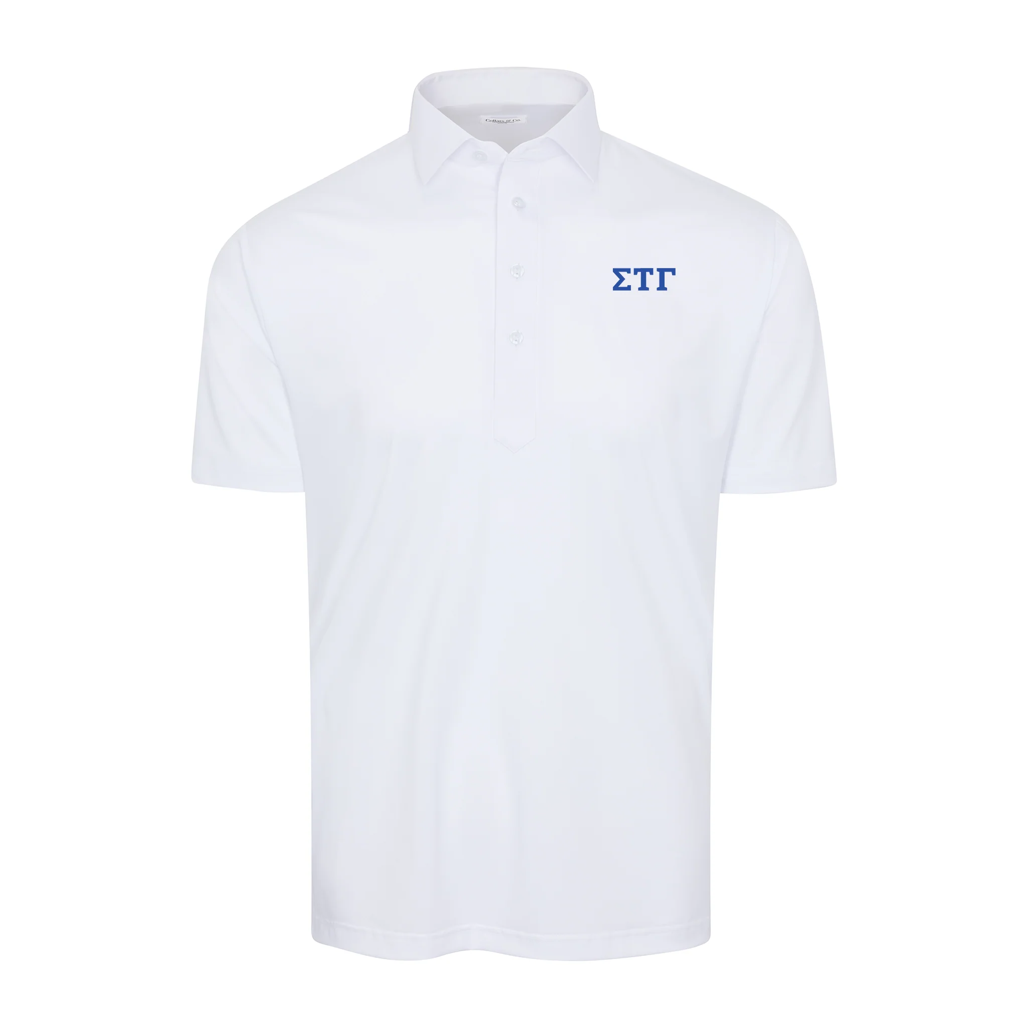 Sigma Tau Gamma Semi-Spread Collar Polo White