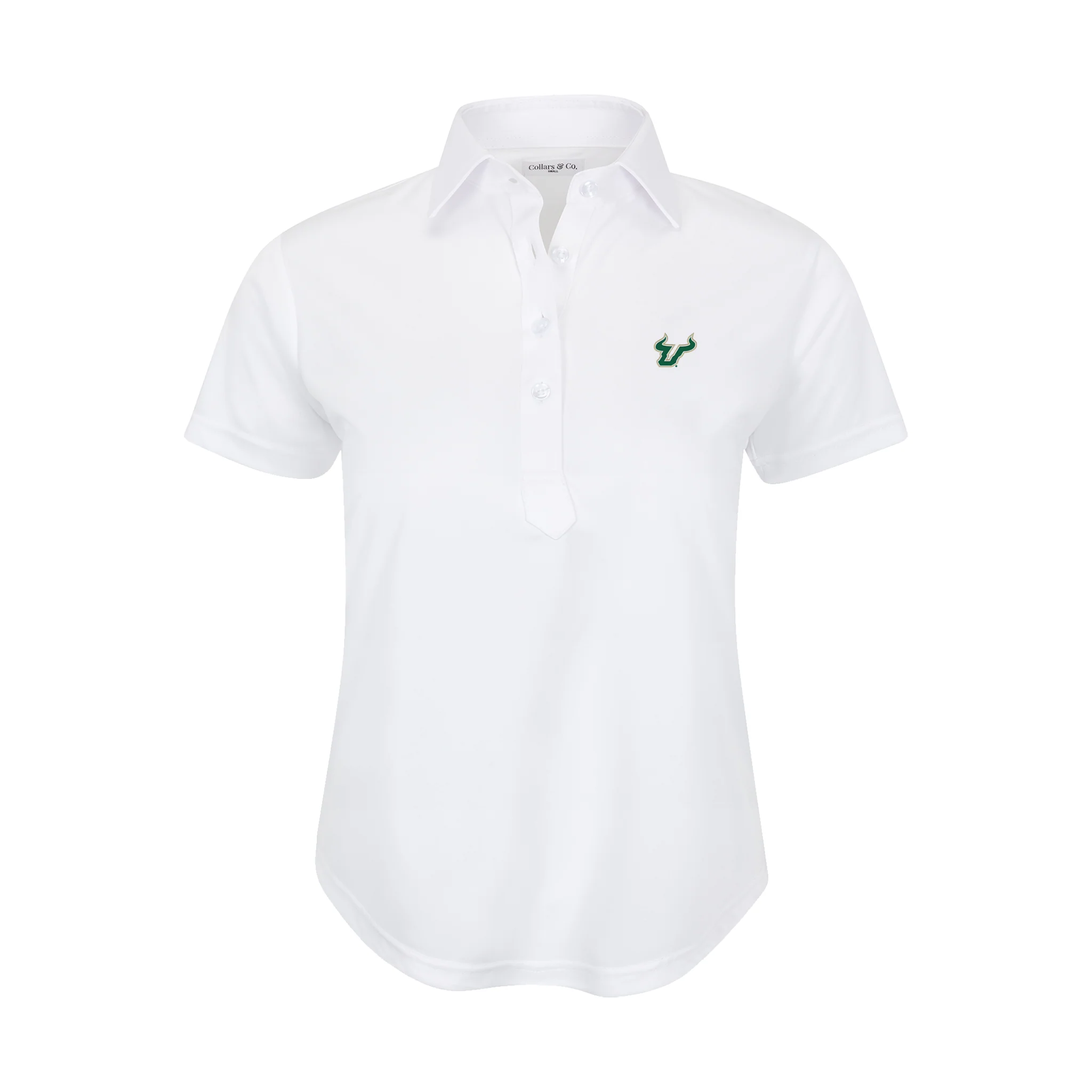 South Florida Women's Cap Sleeve Semi Spread Polo White