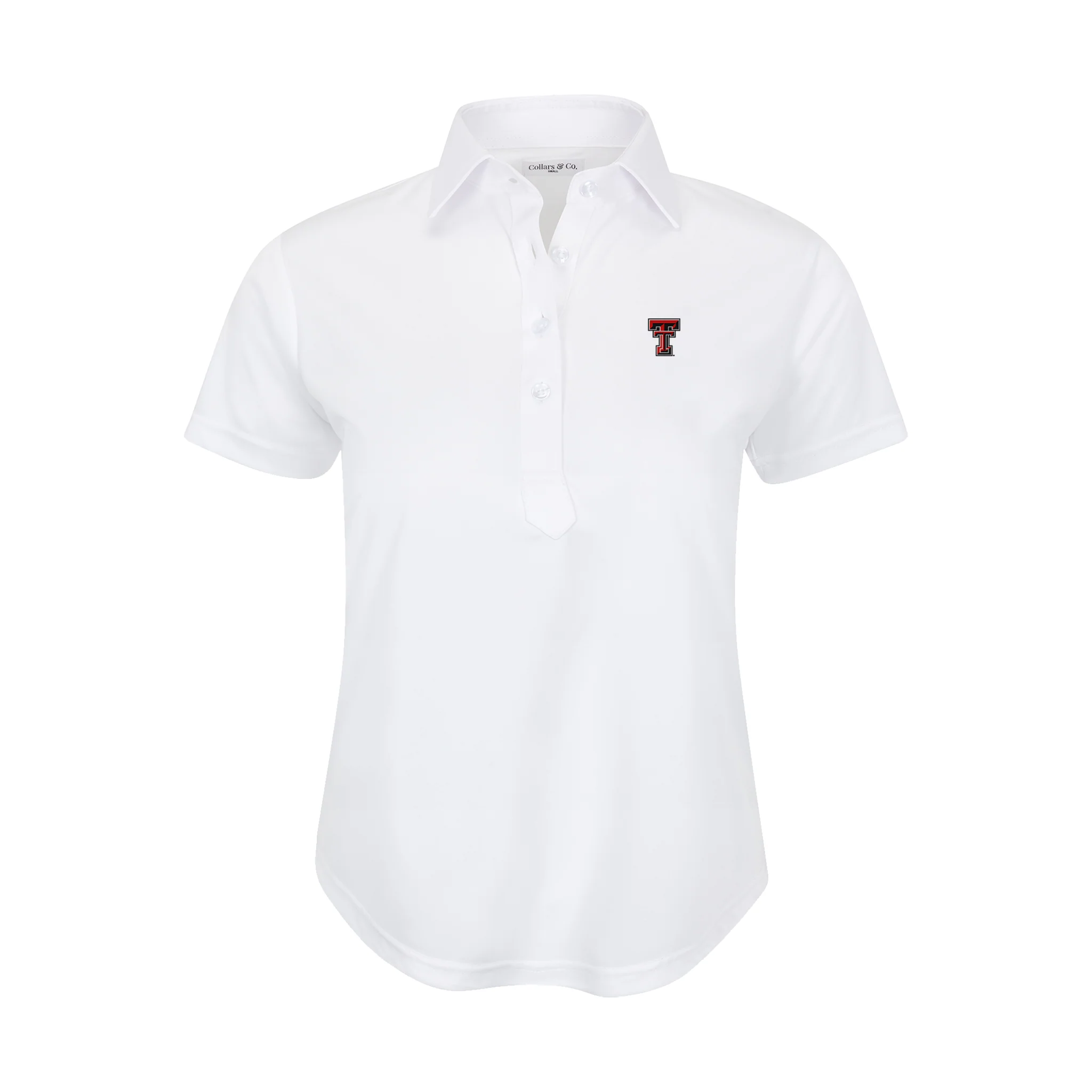 Texas Tech Women's Cap Sleeve Semi Spread Polo White