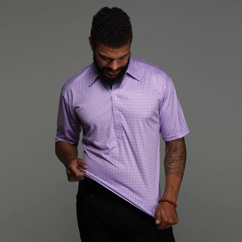 The Original Dress Collar Polo™ Lavender Gingham - Image 6