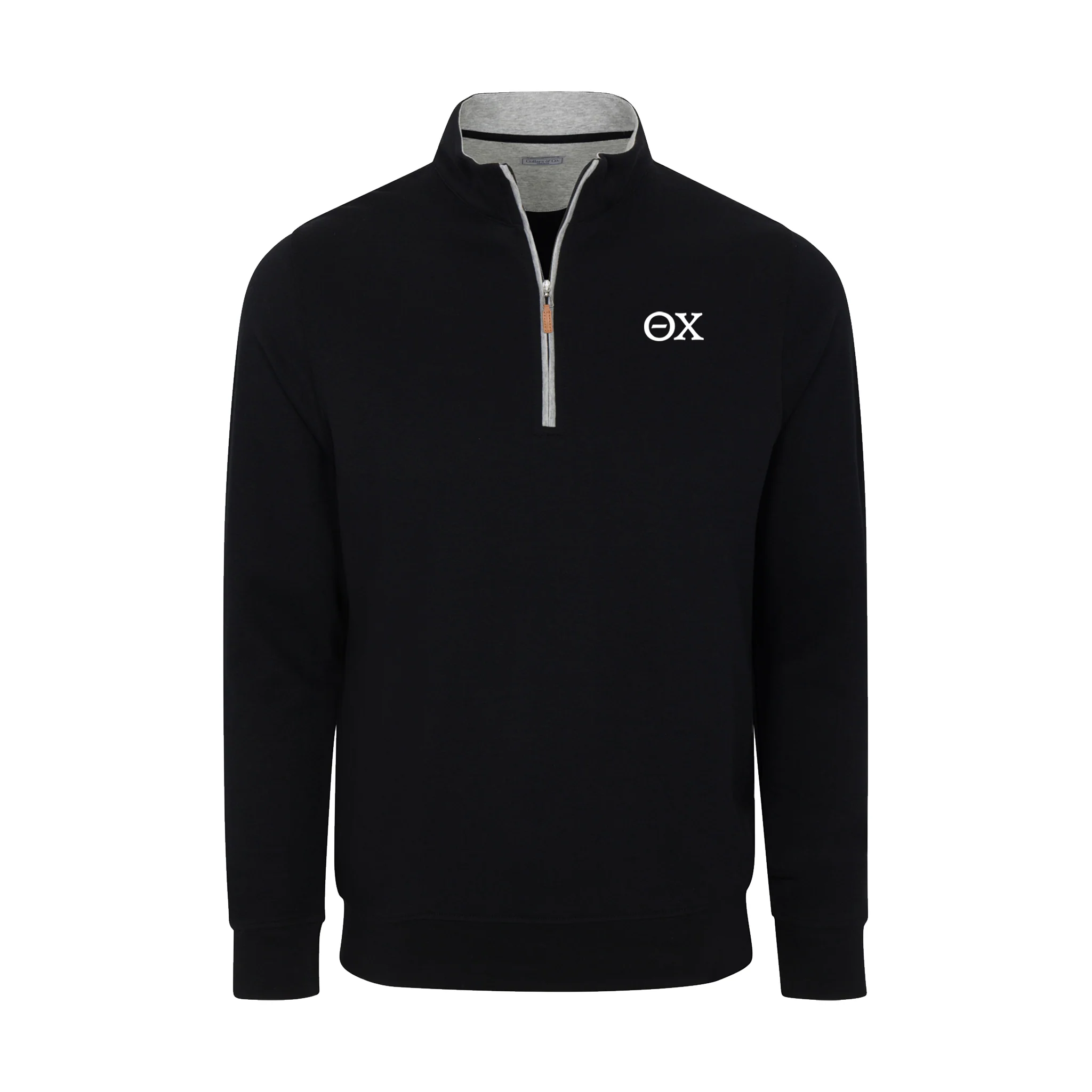 Theta Chi Black Heather Cloud Cotton Quarter Zip Pullover