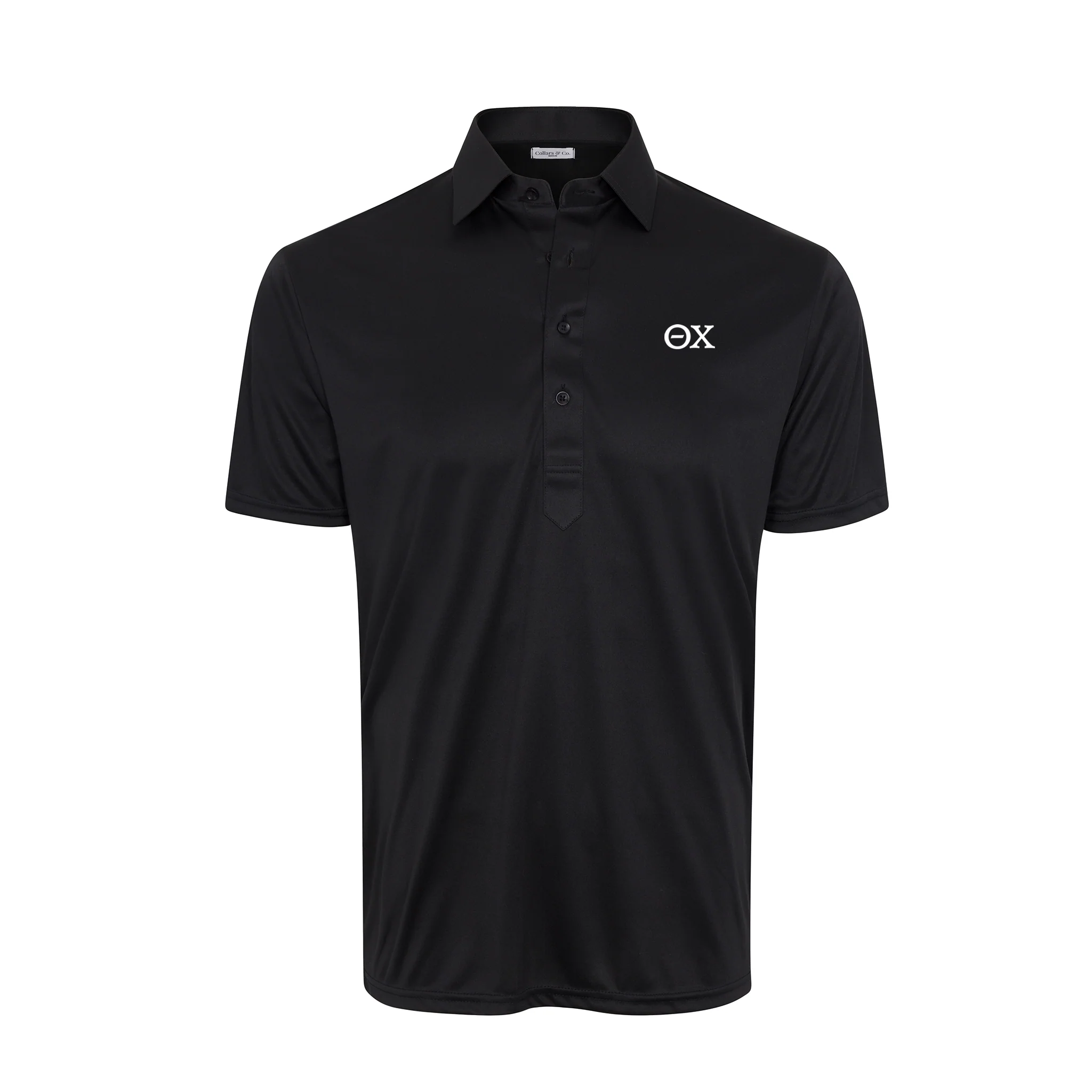 Theta Chi Semi-Spread Collar Polo Black