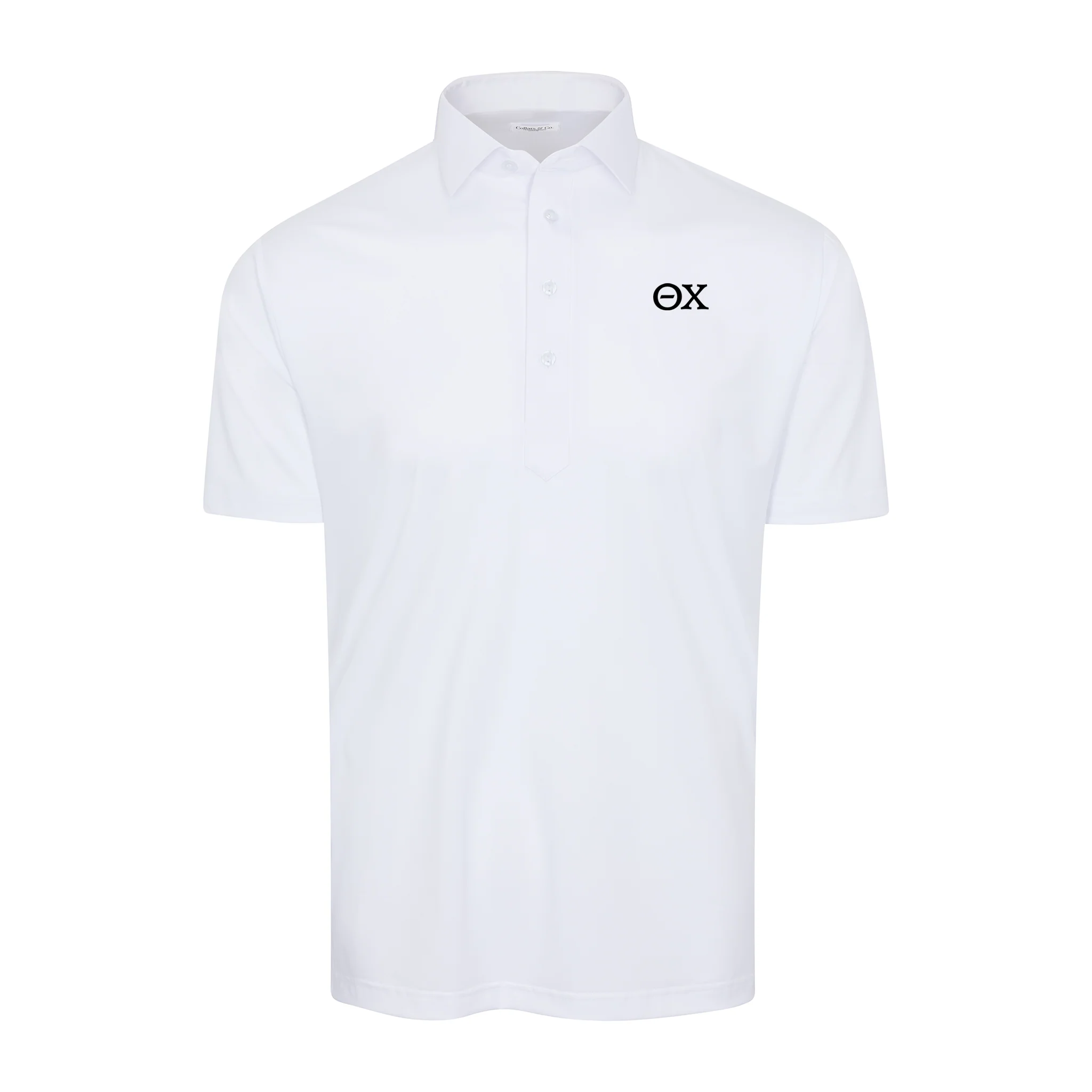 Theta Chi Semi-Spread Collar Polo White