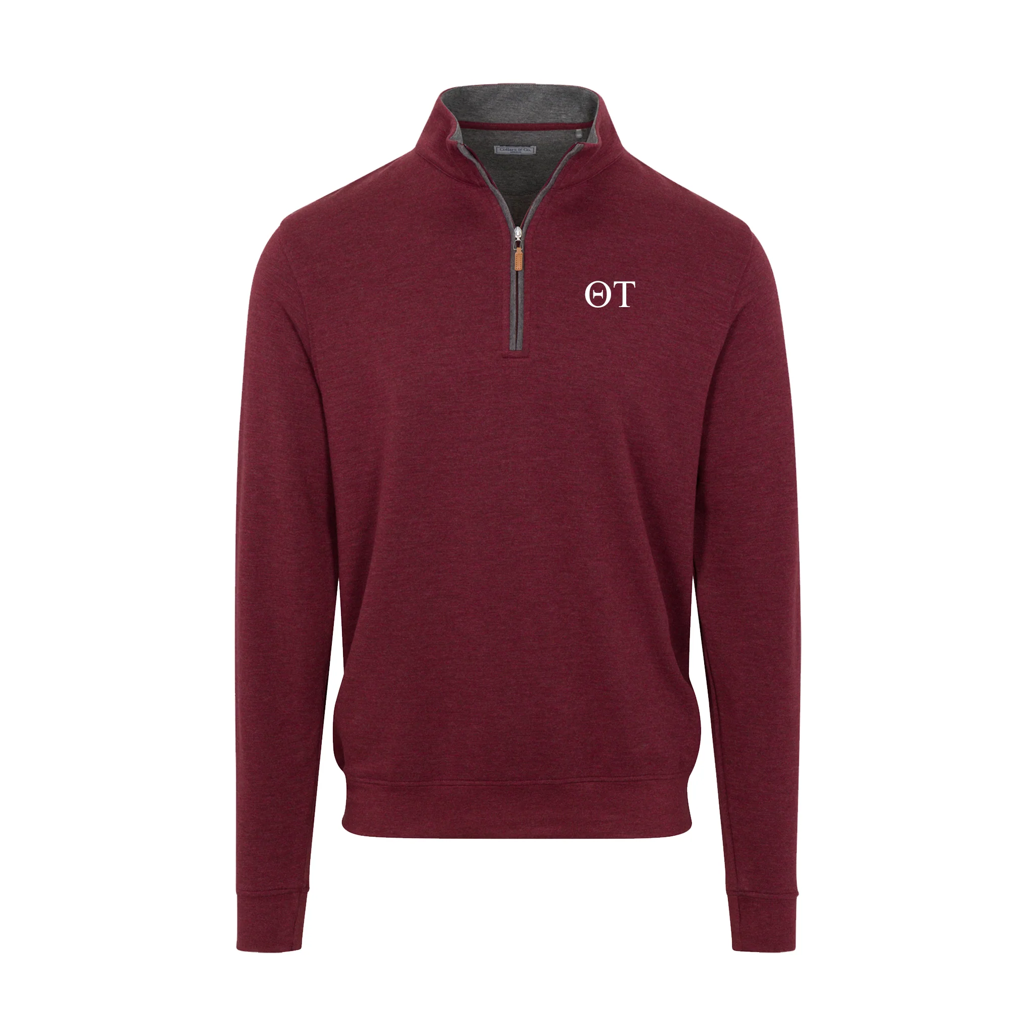 Theta Tau Merlot Heather Cloud Cotton Quarter Zip Pullover