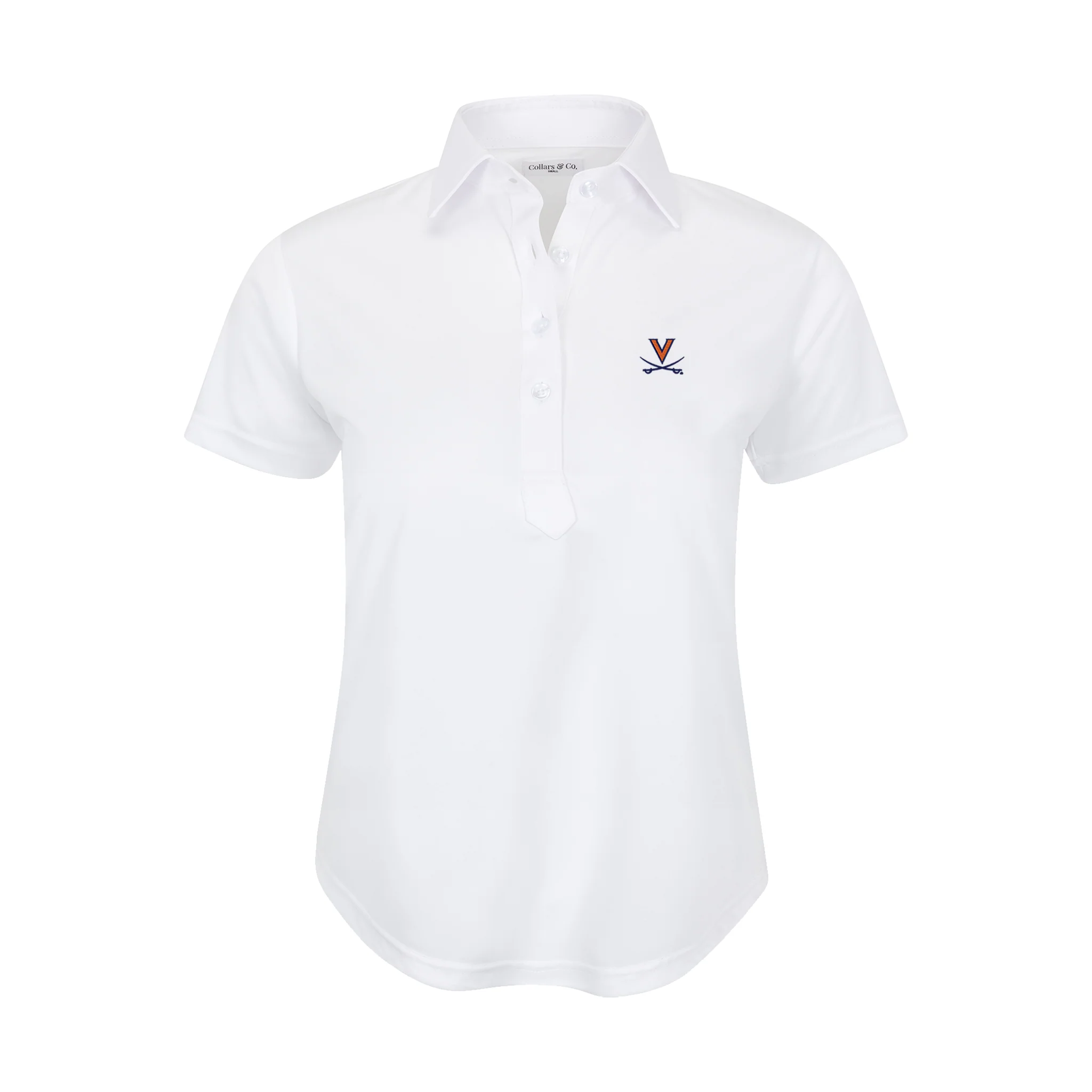 Virginia Women's Cap Sleeve Semi Spread Polo White