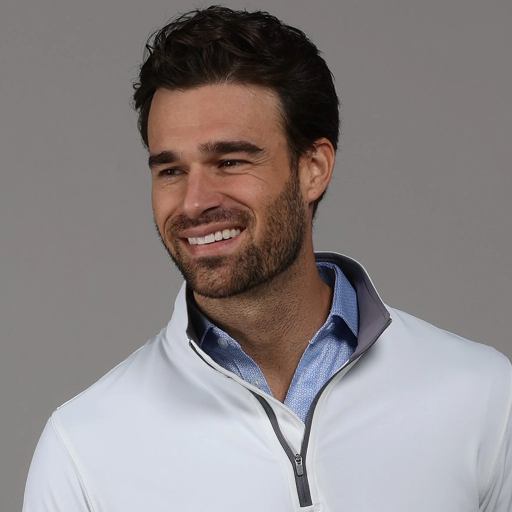 White Tour Performance Men's Golf Quarter Zip Pullover - Image 2