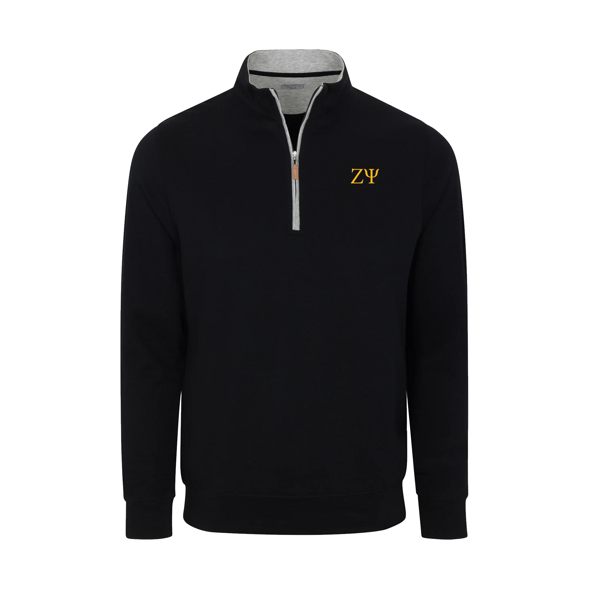 Zeta Psi Black Heather Cloud Cotton Quarter Zip Pullover
